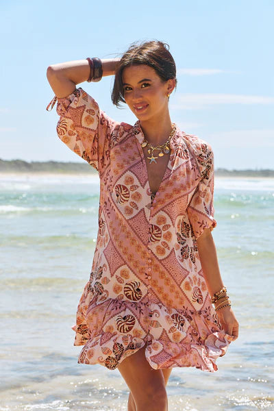 Tahitian Print Inka Mini Dress - JAASE