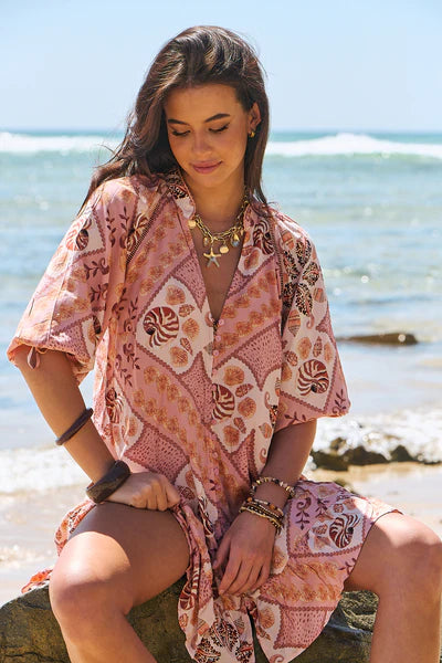 Tahitian Print Inka Mini Dress - JAASE