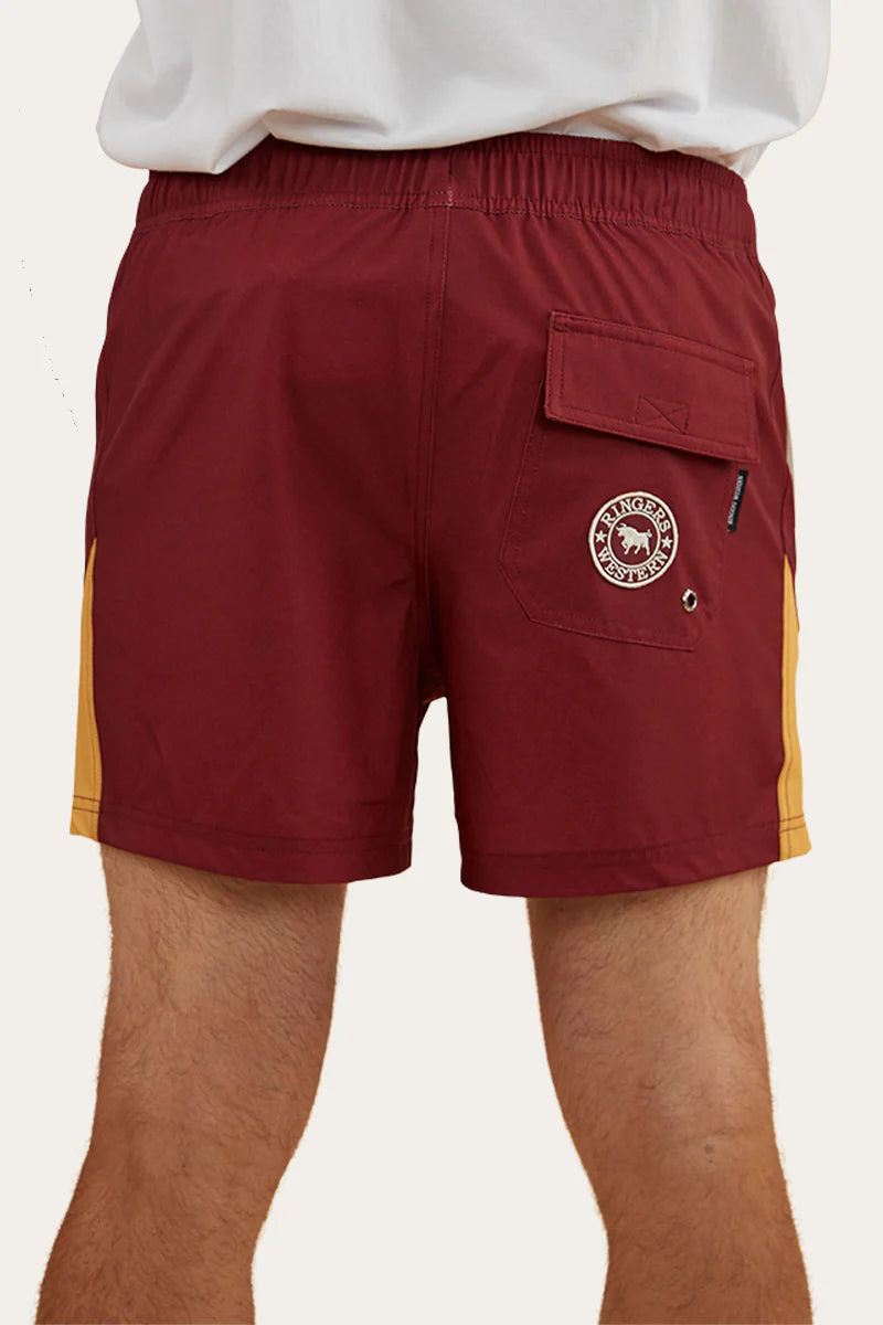 RINGERS WESTERN Rally Mens Swim Short - Burgundy