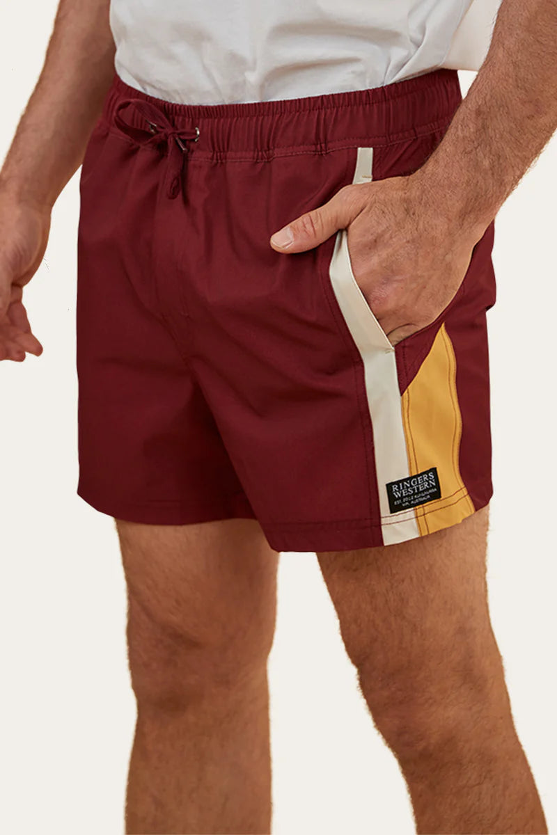 RINGERS WESTERN Rally Mens Swim Short - Burgundy