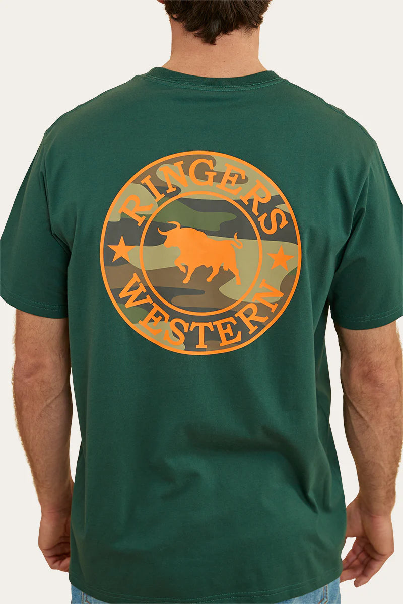 RINGERS WESTERN Signature Bulls Men Loose T-Shirt- Pine/Camo