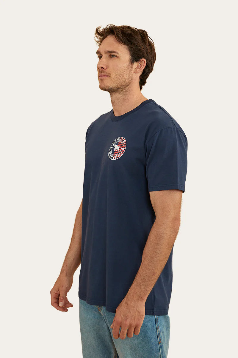 RINGERS WESTERN Signature Bull Flag Mens Stock Fit T-Shirt - Navy