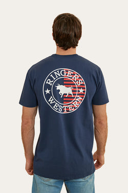 RINGERS WESTERN Signature Bull Flag Mens Stock Fit T-Shirt - Navy