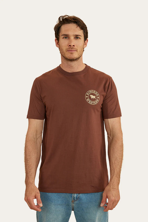 RINGERS WESTERN Signature Bull Mens Classic T-Shirt - Chocolate/Dark Sand