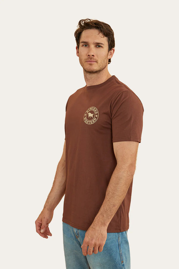 RINGERS WESTERN Signature Bull Mens Classic T-Shirt - Chocolate/Dark Sand