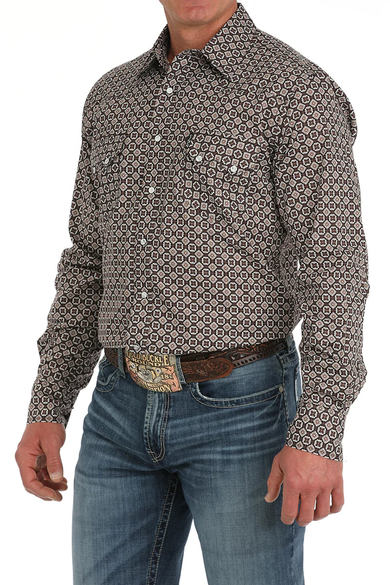 Cinch - Mens Modern Print Long Sleeve Short