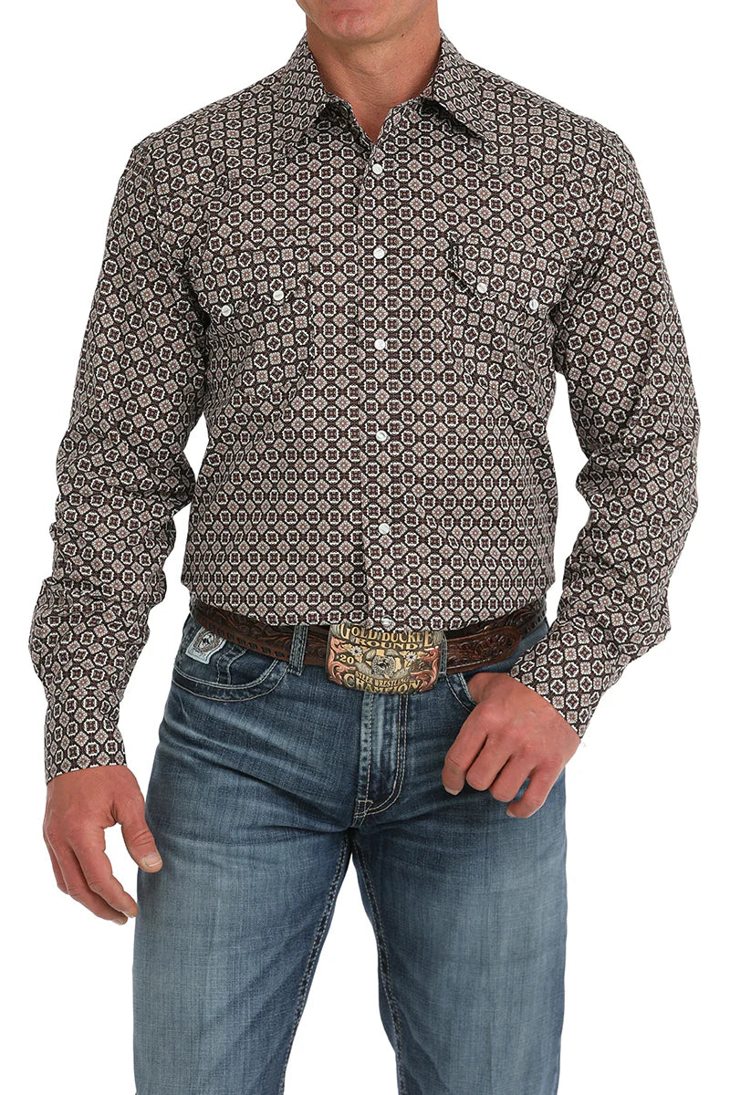 Cinch - Mens Modern Print Long Sleeve Short