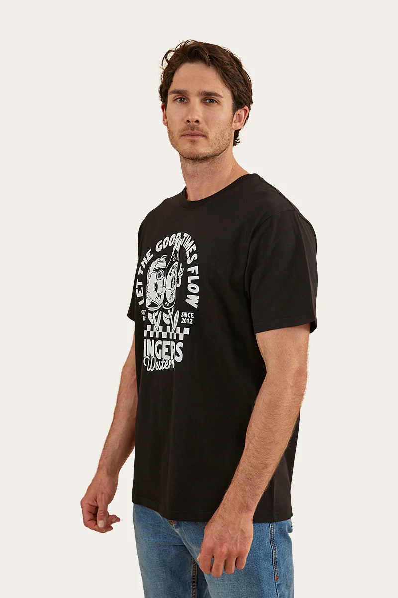 RINGERS WESTERN Good Life Mens Loose Fit T-Shirt - Black