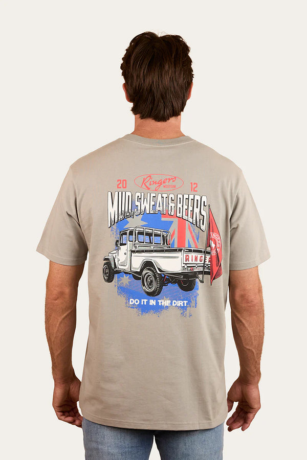 Ringers Western - Mud Sweat Beers Mens Loose Fit T-Shirt - Cement