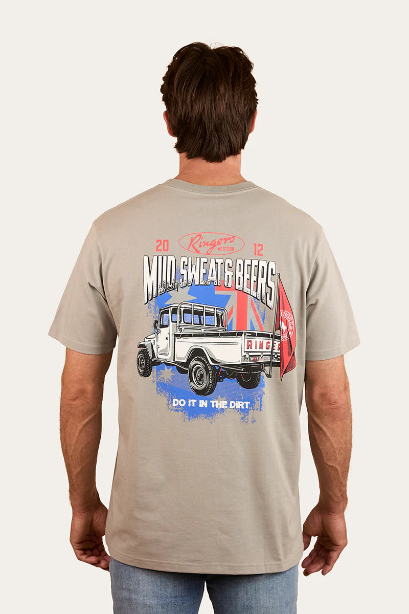 Ringers Western - Mud Sweat Beers Mens Loose Fit T-Shirt - Cement