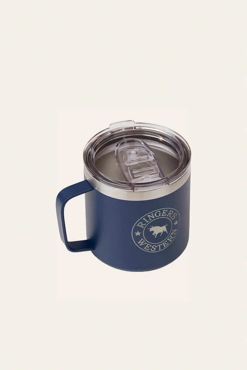 RINGERS WESTERN Brew Mug Powder Coated Insulated- Navy