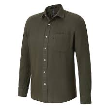 Pilbara Mens Open Front L/S Shirt- Olive