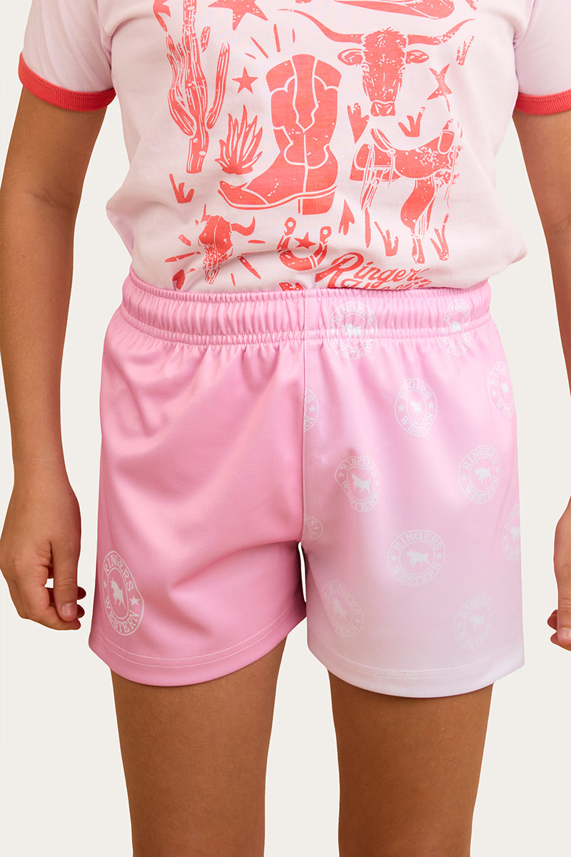 RINGERS WESTERN Signature Bull Kids Footy Shorts/Pink