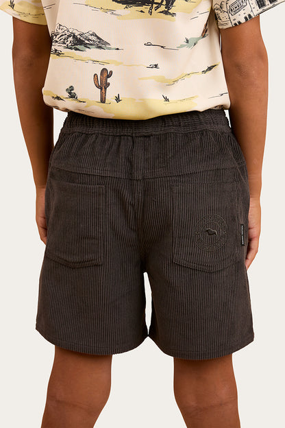 RINGERS WESTERN Ronan Boys Corduroy Walk Short - Charcoal