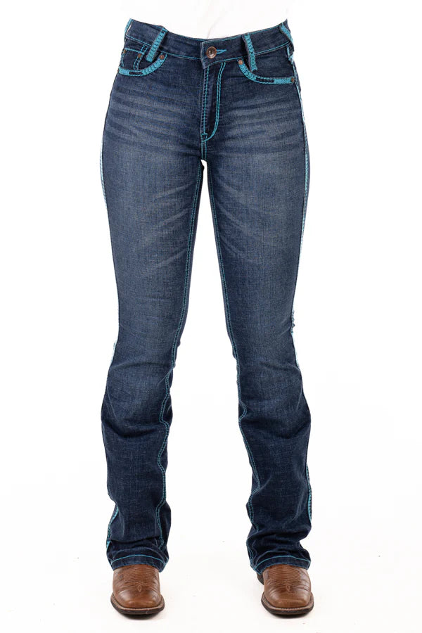 Hitchley & Harrow - Turquoise Stitch Jean