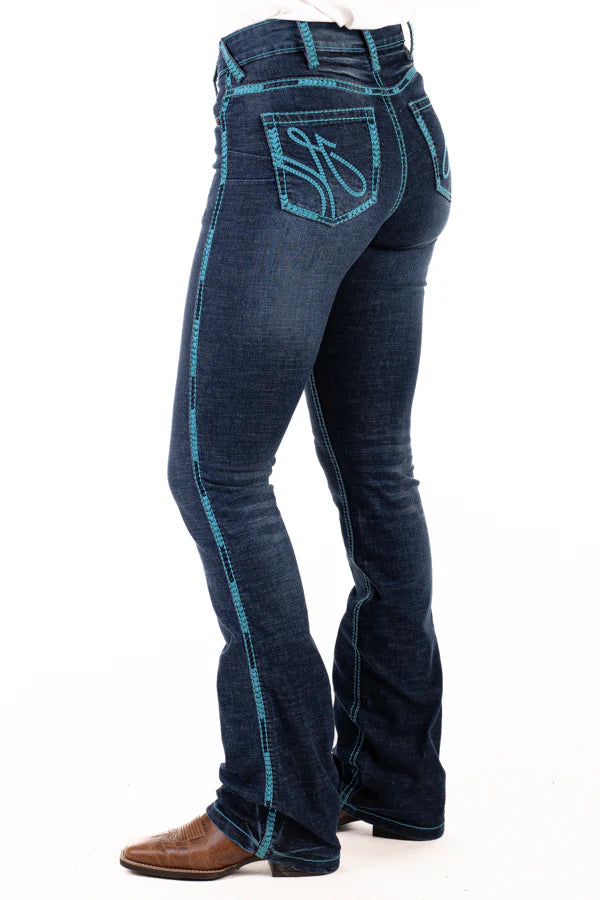 Hitchley & Harrow - Turquoise Stitch Jean