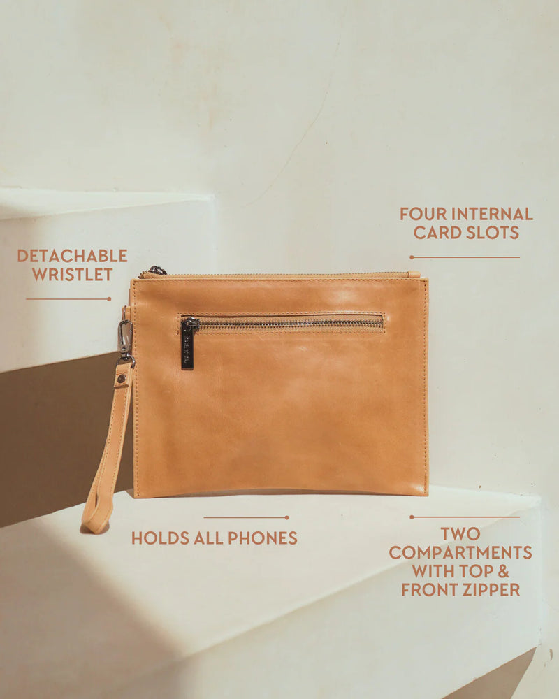 Bare Leather - Coco Clutch / Almond