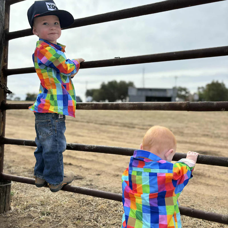 Coastal Cowboy - Pixel Kids Long Sleeve Workshirt