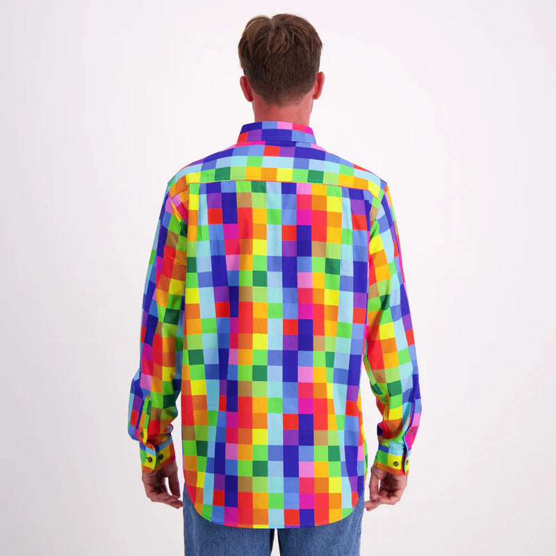 Coastal Cowboys - Pixel Mens Half Button Workshirt