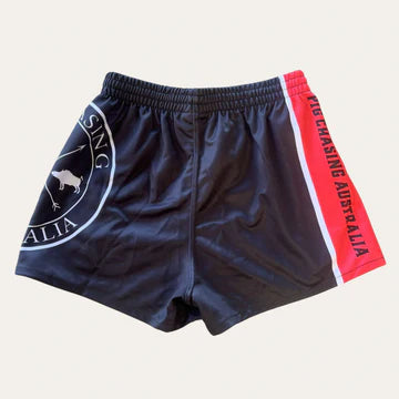 PCA Footy Shorts - Red Stripe OG - ZIP POCKETS!