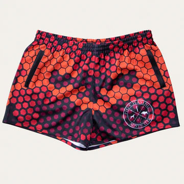 PCA Footy Shorts - HONEYCOMB - Wild Berry