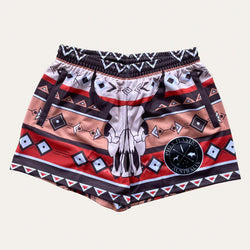 PCA Footy Shorts - Bull Skull - ZIP POCKETS