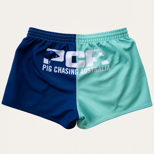 PCA Footy Shorts Teal/Navy Two Tone