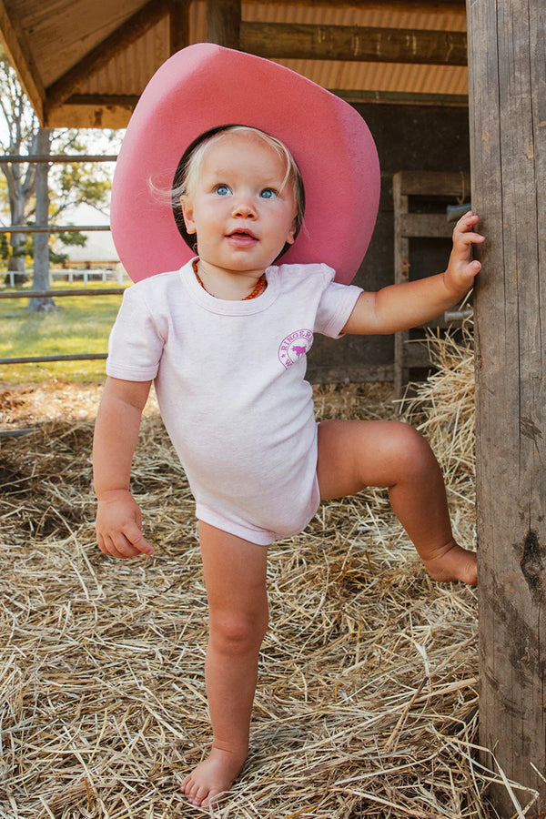 RINGERS WESTERN Ringers Babies Short Sleeve Romper - Pastel Pink