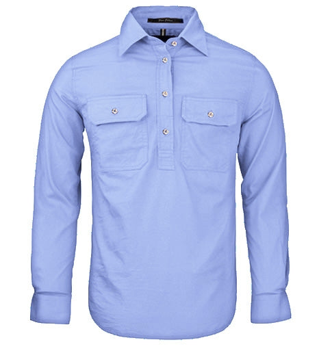 PILBARA Women's Half Button - Pale Blue