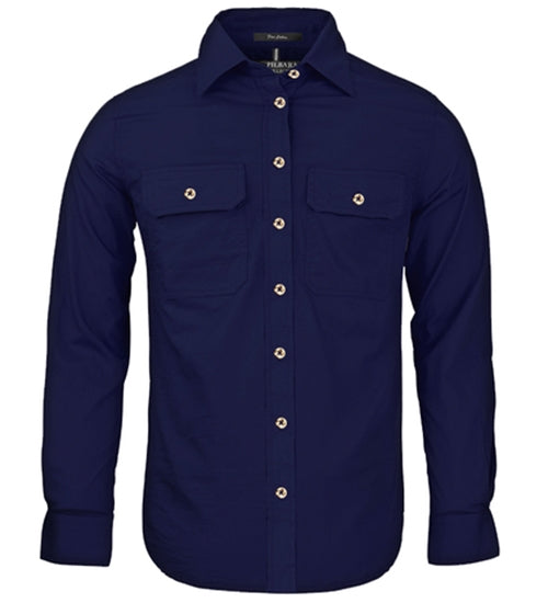 Pilbara Women's Work Shirt- French Navy