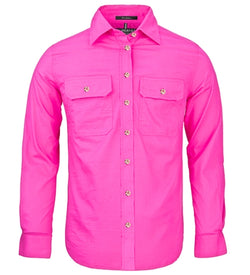 Pilbara Women's Full Button Work Shirt- Fuschia