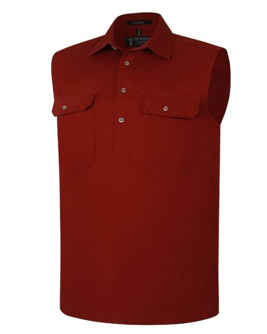 Pilbara Mens Half Button - Ochre