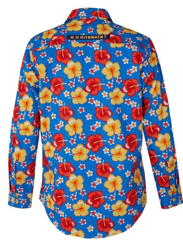 R U RITEMATE LONG SLEEVE, VENTED- Hibiscus