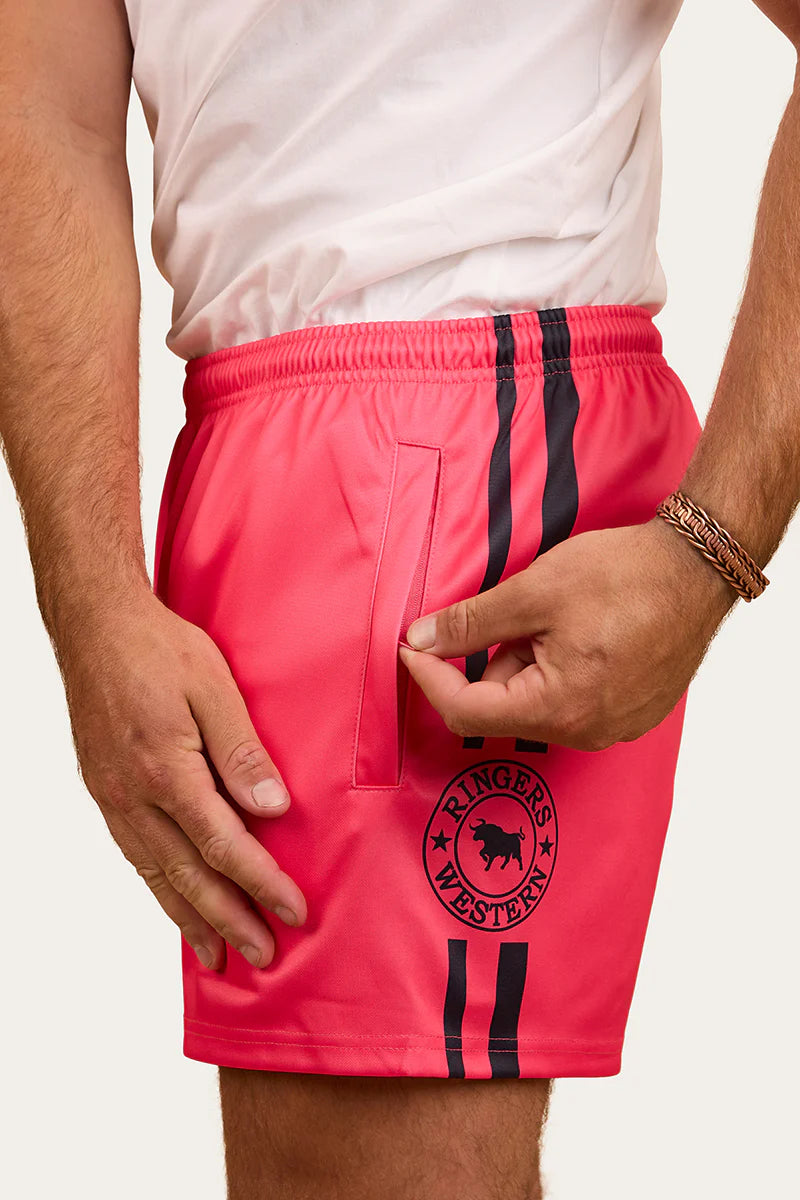RINGERS WESTERN Footy Shorts- Melon