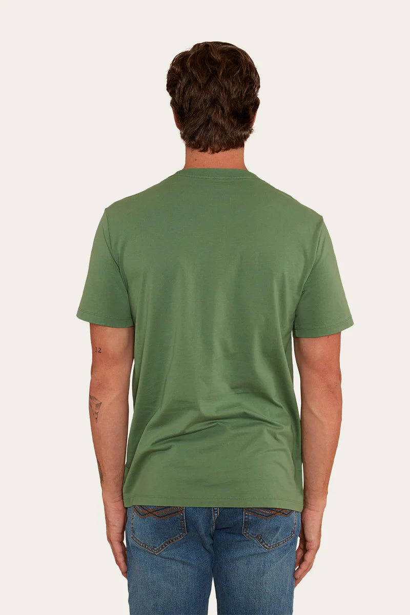 RINGERS WESTERN Southbridge Mens Classic Fit Pocket Tee- Cactus Green