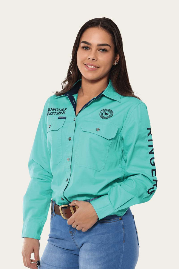 RINGERS WESTERN Signature Jillaroo Womens Full Button Work Shirt - Mint