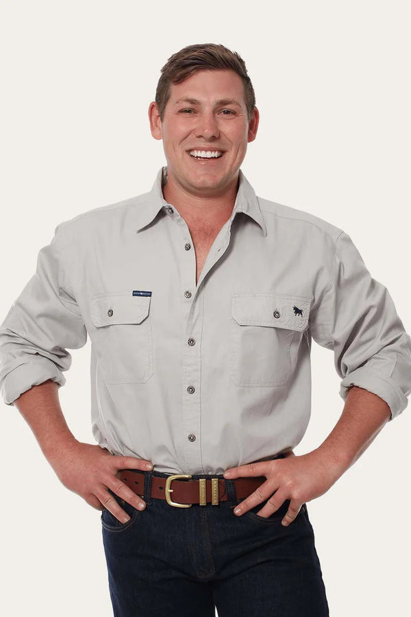 RINGERS WESTERN Men's Full Button Work Shirt - Beige