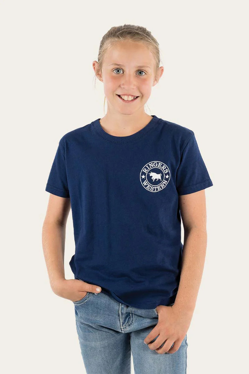 RINGERS WESTERN Signature Bull Classic Kids T-Shirt -Navy/White