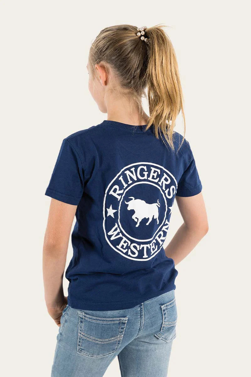 RINGERS WESTERN Signature Bull Classic Kids T-Shirt -Navy/White