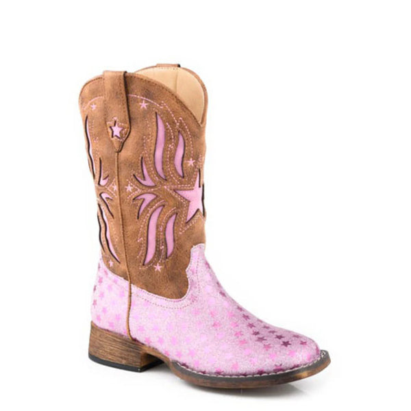 STARLET LITTLE KIDS PINK GLITTER/BROWN
