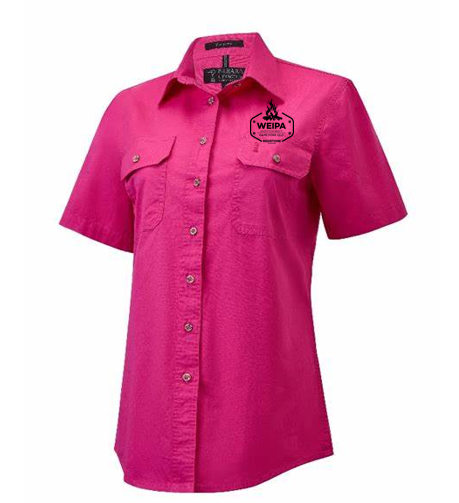 Pilbara x Redstone Women's Full Button Work Shirt- Hot Pink