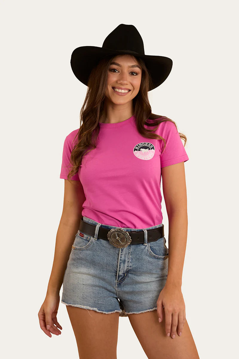 RINGERS WESTERN Signature Bull Womens Classic Fit T-Shirt - Candy / Split