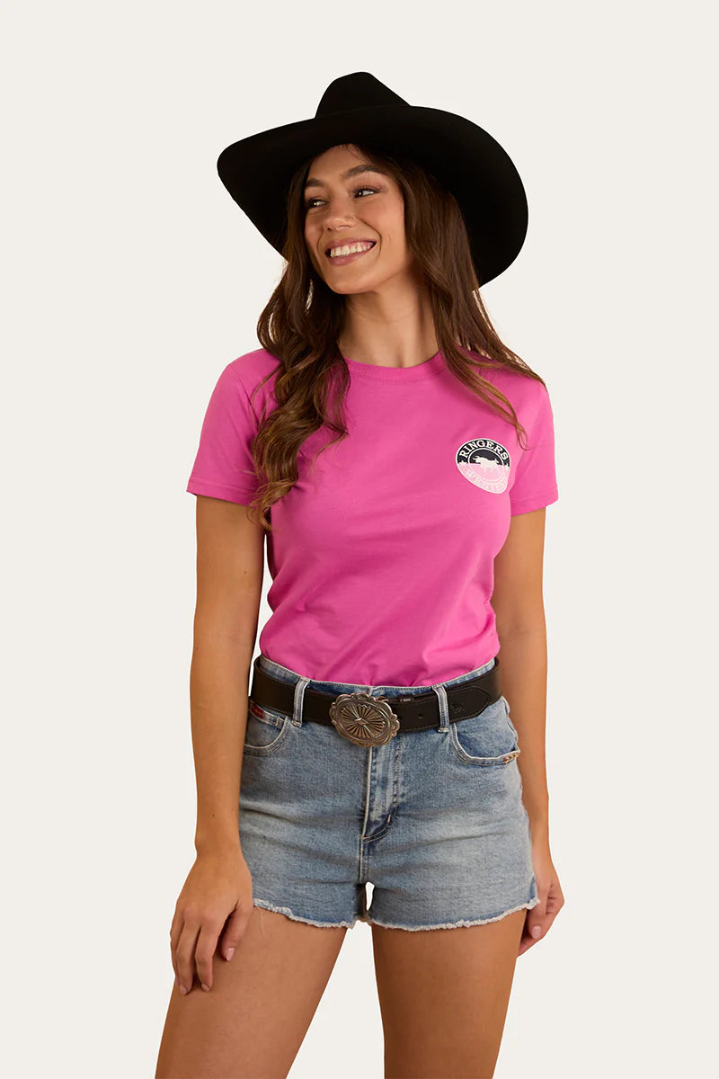 RINGERS WESTERN Signature Bull Womens Classic Fit T-Shirt - Candy / Split