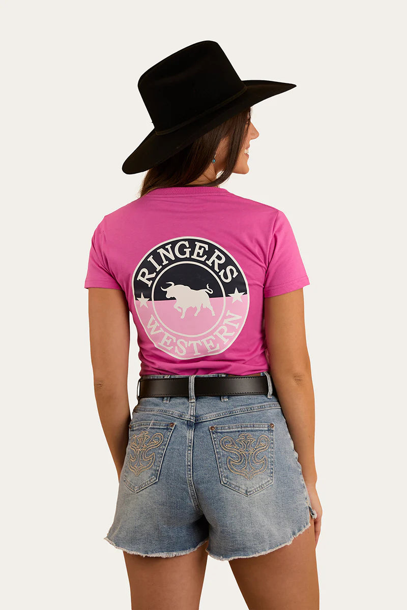 RINGERS WESTERN Signature Bull Womens Classic Fit T-Shirt - Candy / Split