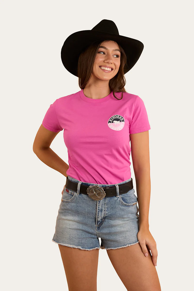 RINGERS WESTERN Signature Bull Womens Classic Fit T-Shirt - Candy / Split