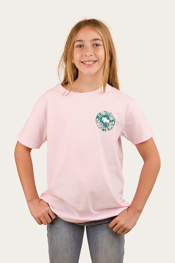 RINGERS WESTERN Signature Bull Kids Classic T-Shirt - Barely Pink / Floral