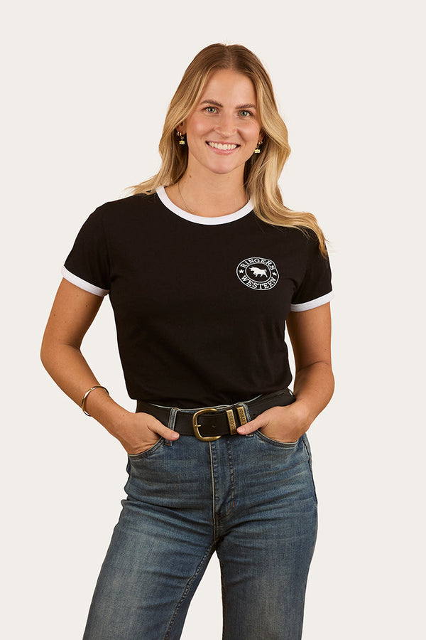 Ringers Western Signature Bull Ringers T-Shirt - Black / White