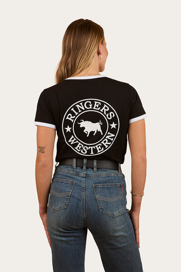 Ringers Western Signature Bull Ringers T-Shirt - Black / White