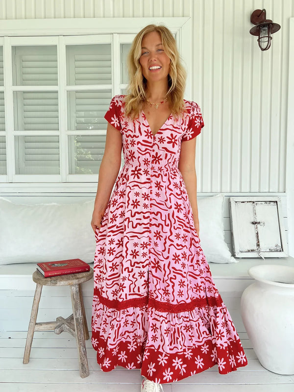 JAASE Carmen Maxi - Strawberry Spritz Print