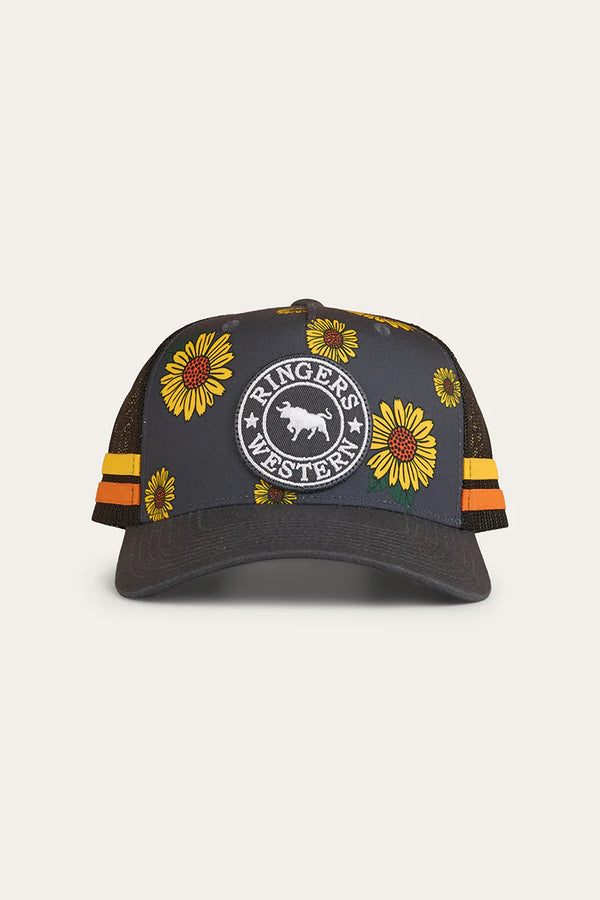 RINGERS WESTERN Sunflowers Kids Trucker Cap - Black/Multi